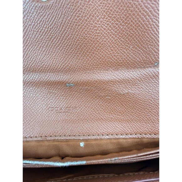 Coach F52601 Brown PVC Coated Canvas Leather Wallet Clutch - Compact & Stylish - Picture 4 of 4